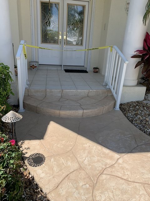 Front porch in decorative concrete