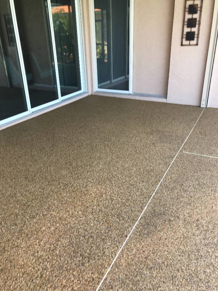 Porch in river rock