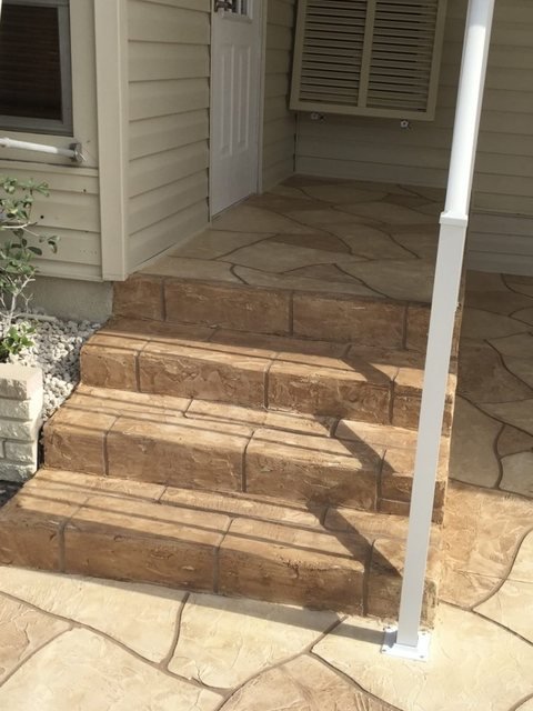 Front porch in decorative concrete